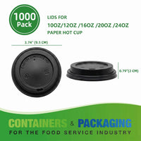 APSIC Black Lid for 10-24oz Paper Hot Cup, 1000/Case