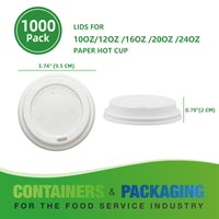APSIC White Lid for 10-24oz Paper Hot Cup, 1000/Case