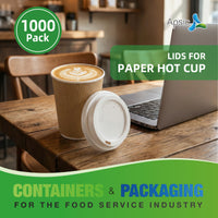 APSIC White Lid for 10-24oz Paper Hot Cup, 1000/Case