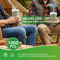 APSIC 90mm PET Flat Lid for 10-24oz Cold Cup, 1000/Case