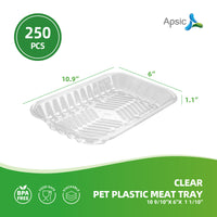 APSIC Clear PET Plastic Meat Tray 10 9/10