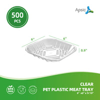 APSIC Clear PET Plastic Meat Tray 6