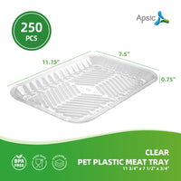 APSIC Clear PET Plastic Meat Tray 11 3/4