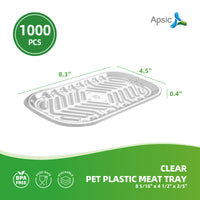 APSIC Clear PET Plastic Meat Tray 8 5/16