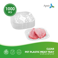 APSIC Clear PET Plastic Meat Tray 5 1/4