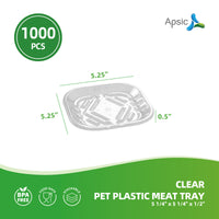 APSIC Clear PET Plastic Meat Tray 5 1/4