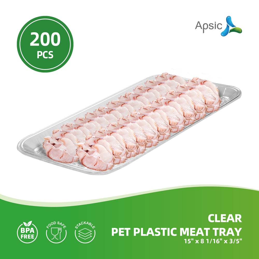 APSIC Clear PET Plastic Meat Tray 15
