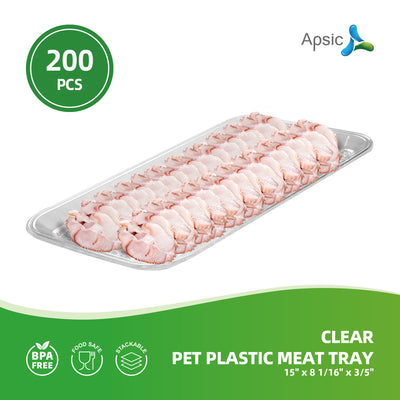 APSIC Clear PET Plastic Meat Tray 15