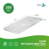 APSIC Clear PET Plastic Meat Tray 15