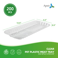 APSIC Clear PET Plastic Meat Tray 14 9/10