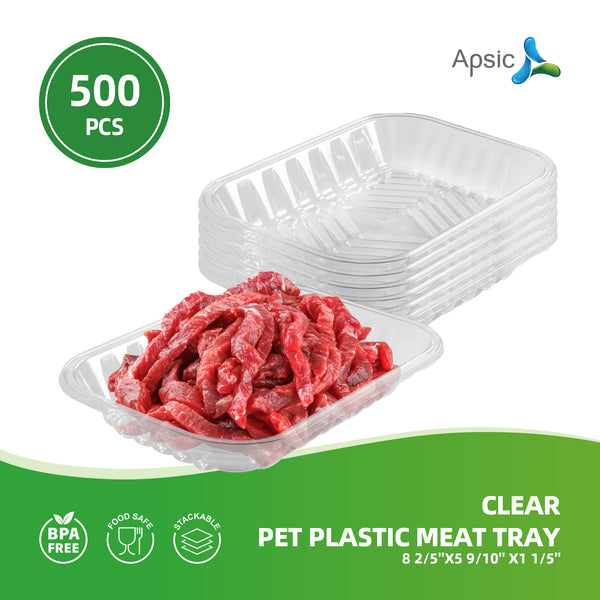 APSIC Clear PET Plastic Meat Tray 8 2/5
