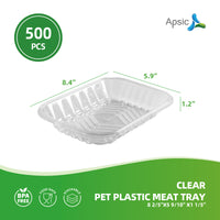 APSIC Clear PET Plastic Meat Tray 8 2/5