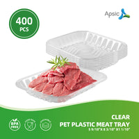 APSIC Clear PET Plastic Meat Tray 5 9/10
