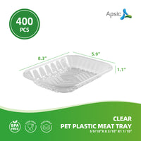 APSIC Clear PET Plastic Meat Tray 5 9/10