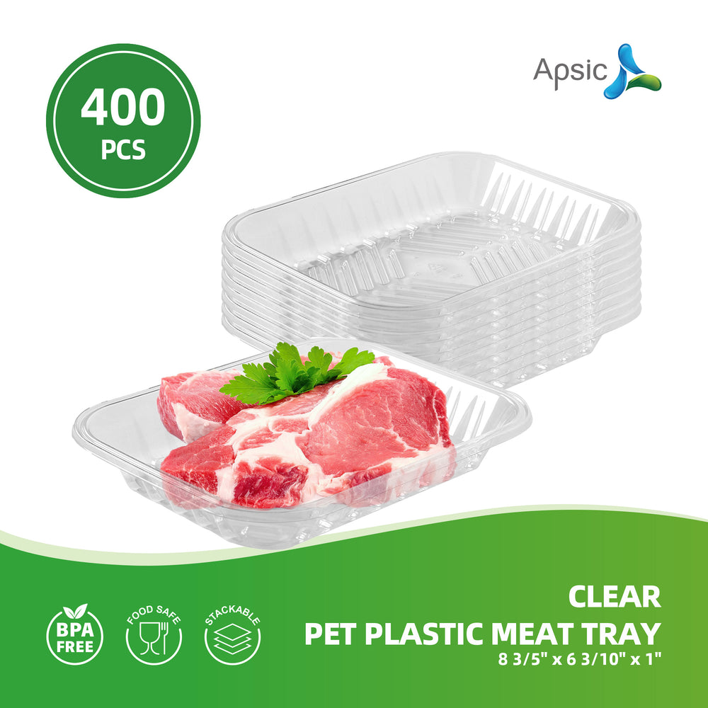 APSIC Clear PET Plastic Meat Tray 8 3/5