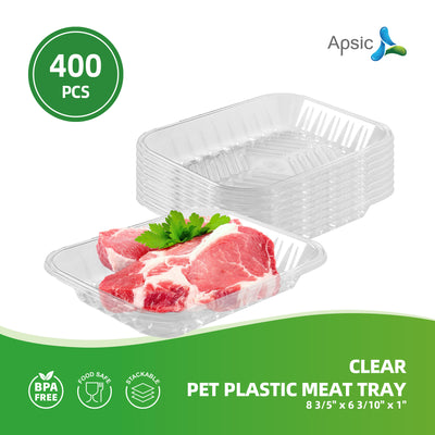 APSIC Clear PET Plastic Meat Tray 8 3/5