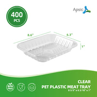 APSIC Clear PET Plastic Meat Tray 8 3/5
