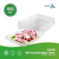 APSIC Clear PET Plastic Meat Tray 9 1/5