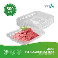 APSIC Clear PET Plastic Meat Tray 8 7/10