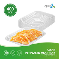 APSIC Clear PET Plastic Meat Tray 9 1/4