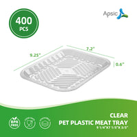 APSIC Clear PET Plastic Meat Tray 9 1/4
