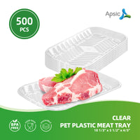 APSIC Clear PET Plastic Meat Tray 10 1/3