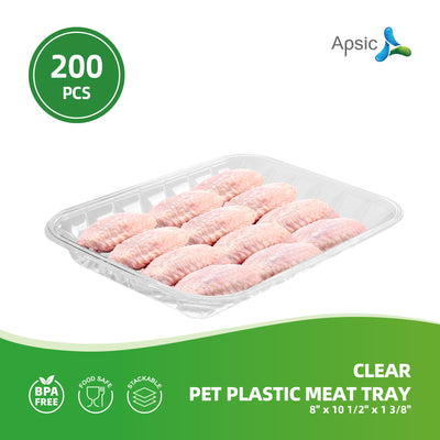 APSIC Clear PET Plastic Meat Tray 8