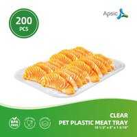 APSIC Clear PET Plastic Meat Tray 10 1/2