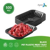 APSIC Black PET Plastic Meat Tray 8 2/5