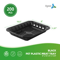 APSIC Black PET Plastic Meat Tray 8