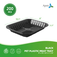 APSIC Black PET Plastic Meat Tray 8
