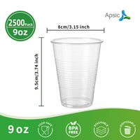 APSIC 9 oz PP Ripple Insulated Cups, 2500 Count (PPC-09)