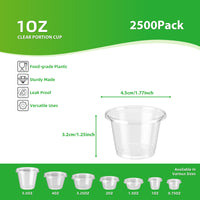 APSIC 1oz Clear Portion / Sauce Cup, 2500/Case