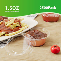 APSIC 1.5oz Clear Portion / Sauce Cup, 2500/Case