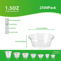 APSIC 1.5oz Clear Portion / Sauce Cup, 2500/Case