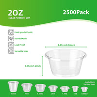 APSIC 2oz Clear Portion / Sauce Cup, 2500/Case