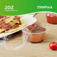 APSIC 2oz Clear Portion / Sauce Cup, 2500/Case