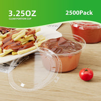 APSIC 3.25oz Clear Portion / Sauce Cup, 2500/Case