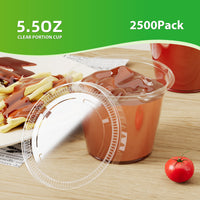 APSIC 5.5 oz Clear Portion Cup (Lids Sold Separately) - Premium & Multi-Purpose - 2500 PCS