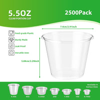 APSIC 5.5 oz Clear Portion Cup (Lids Sold Separately) - Premium & Multi-Purpose - 2500 PCS