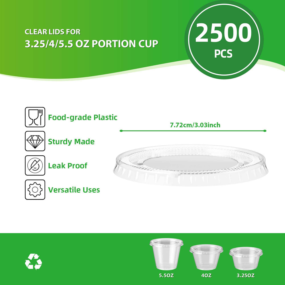 APSIC Clear Lids For 3.25/4/5.5 Oz Portion Cup