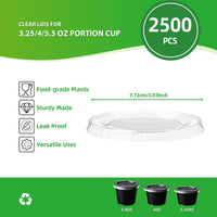APSIC Clear Lids For 3.25/4/5.5 Oz Portion Cup