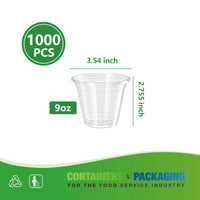 APSIC 9 oz PET Cold Cup, Clear 92mm — 1000/Case