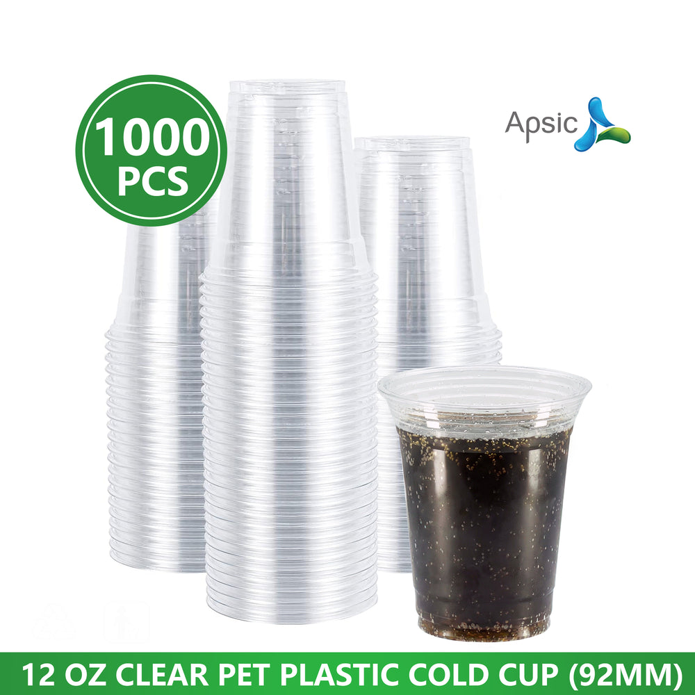 APSIC 12 oz PET Cold Cup, Clear 92mm — 1000/Case