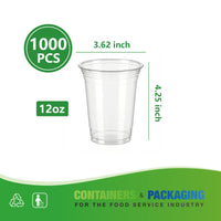 APSIC 12 oz PET Cold Cup, Clear 92mm — 1000/Case