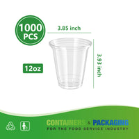 APSIC 12 oz PET Cold Cup, Clear 98mm — 1000/Case