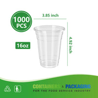 APSIC 16 oz PET Cold Cup, Clear 98mm — 1000/Case