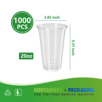 APSIC 20 oz PET Cold Cup, Clear 98mm — 1000/Case