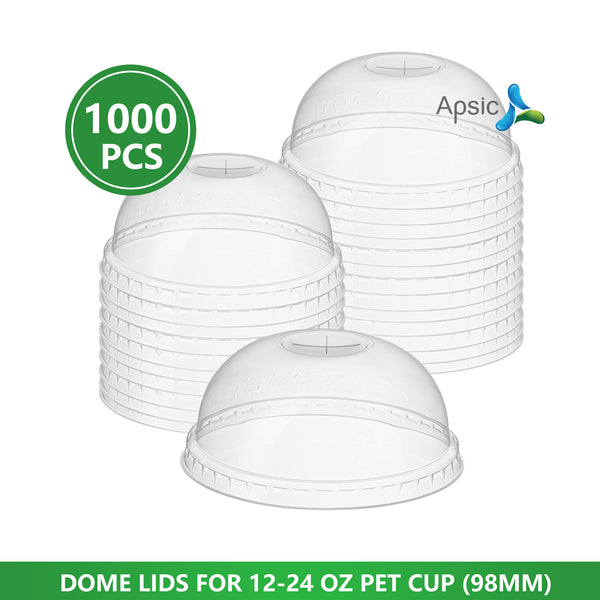 APSIC PET Dome Lid for 9-12oz 92mm Cold Cup, 1000/Case