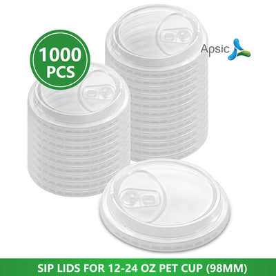 APSIC PET Sip Lid for 12-24oz 98mm Cold Cup, 1000/Case